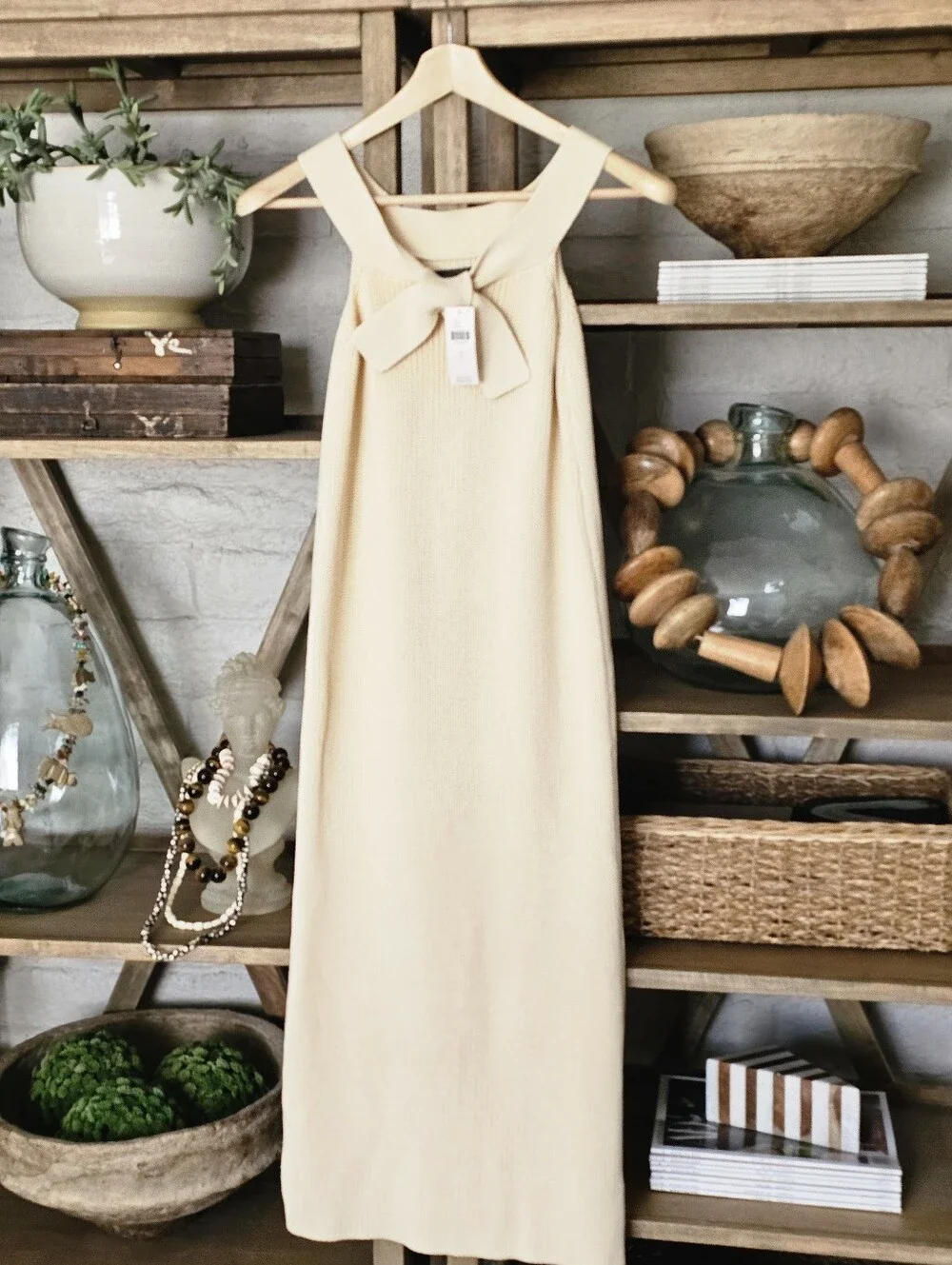 Anthropologie Sunday In Brooklyn Cream Ribknit Column Dress Size S NWT - Picture 4 of 10